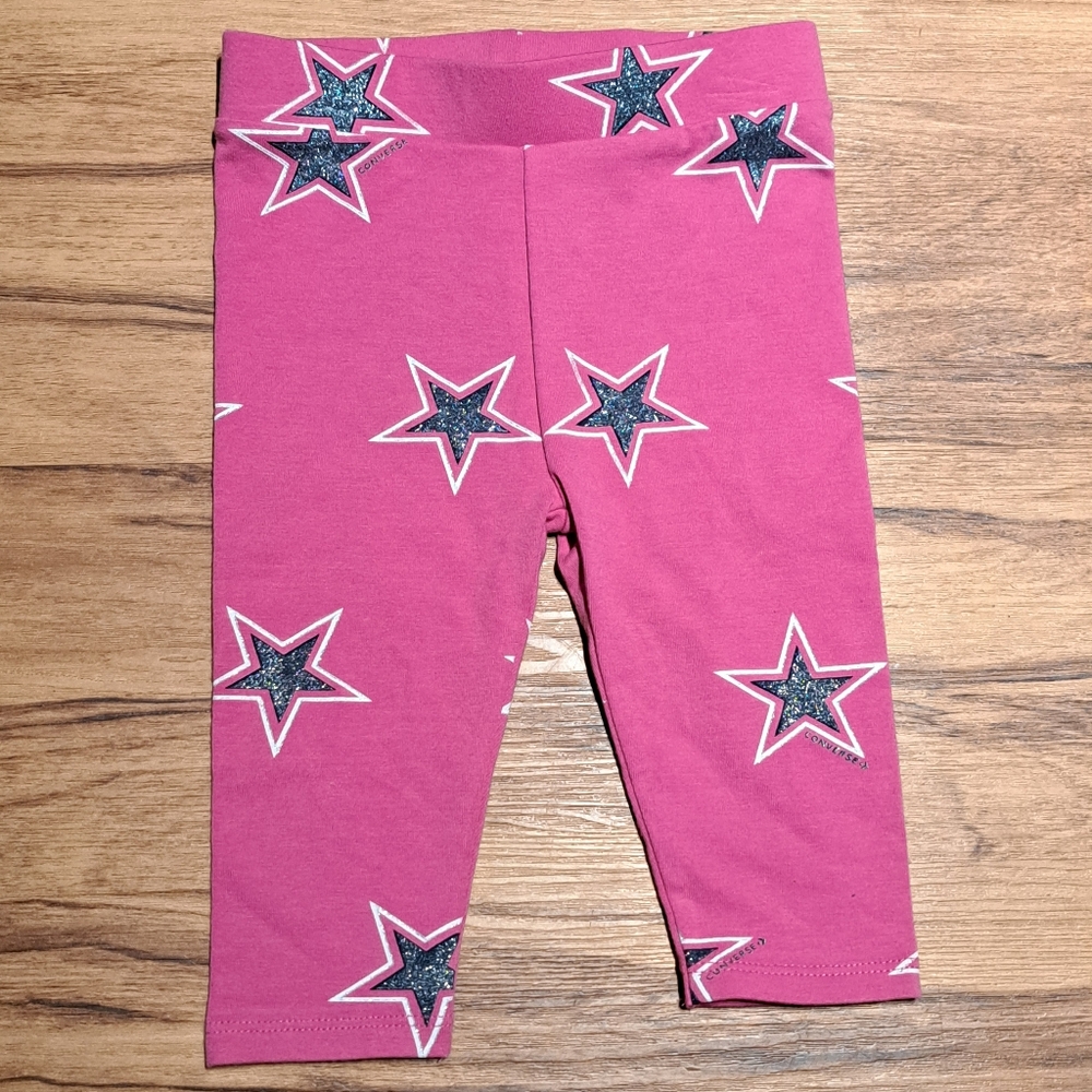 Kids Converse Pink Star Leggings Size 24 Months